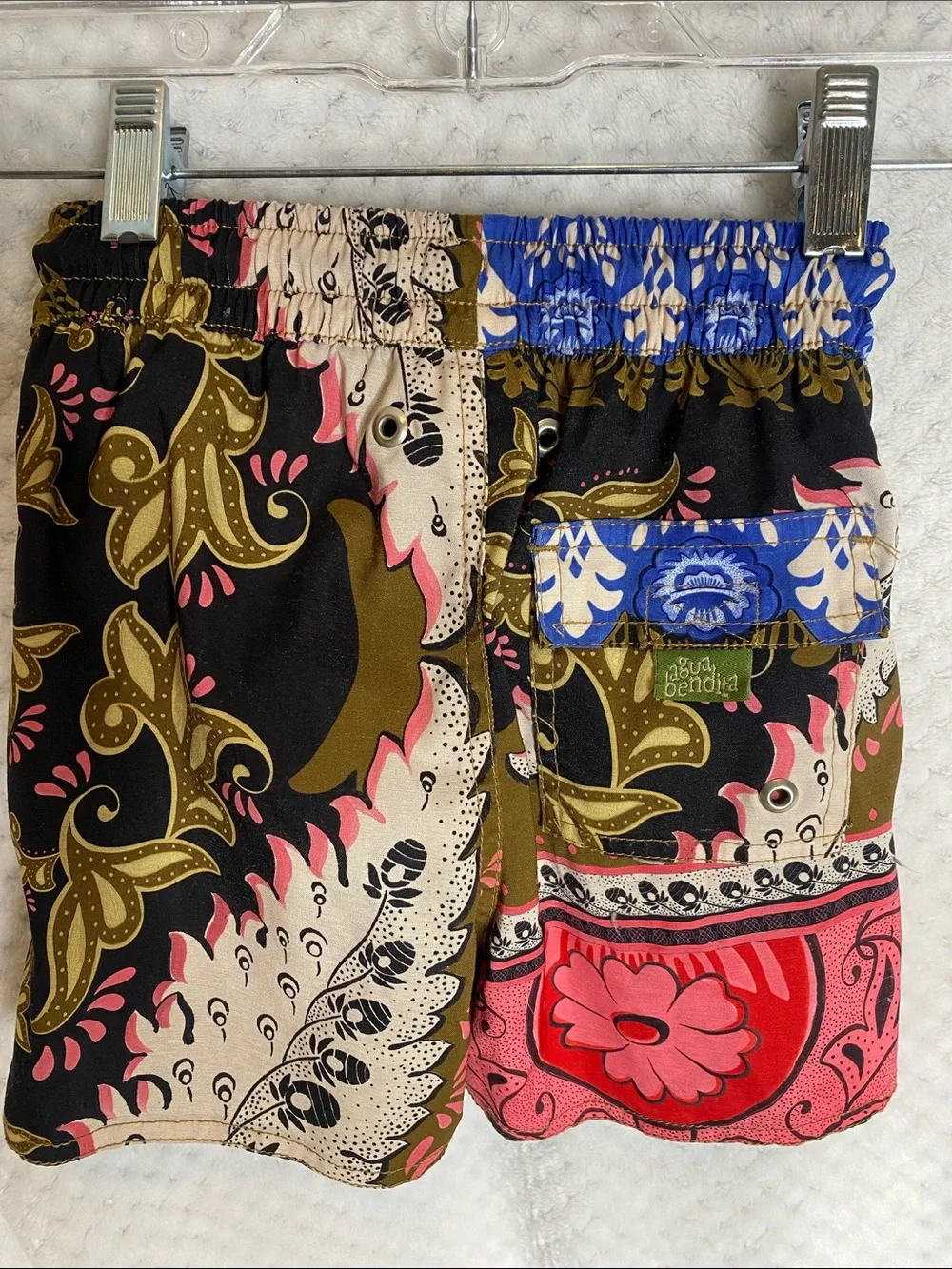 Agua Bendita Swim Trunks Shorts in Multicolor Paisley Print